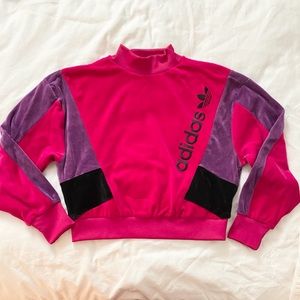 Adidas Color Block Velour Sweatshirt